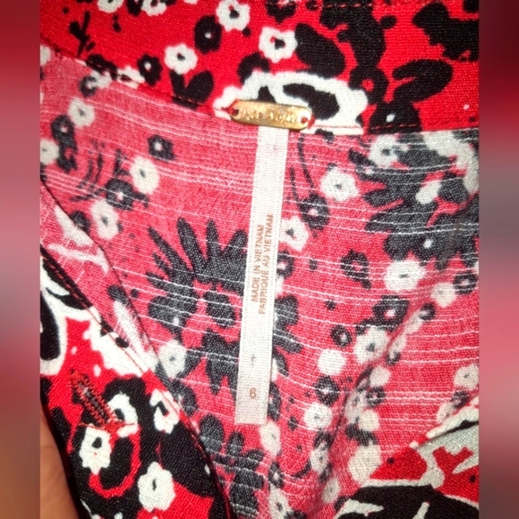 Free People Vibrant Red and Black Floral Dress - Picture 4 of 12